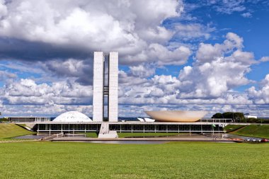 Brasilia, Distrito Federal, Brezilya - Mart 2020: Brezilya 'nın Brasilia federal bölgesinde modern mimari