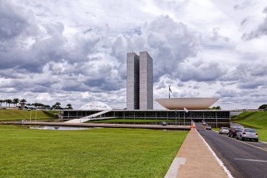 Brasilia, Distrito Federal, Brezilya - Mart 2020: Brezilya 'nın Brasilia federal bölgesinde modern mimari