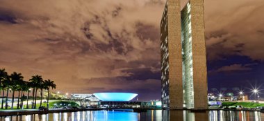 Brasilia, Distrito Federal, Brezilya - Mart 2020: Brezilya 'nın Brasilia federal bölgesinde modern mimari