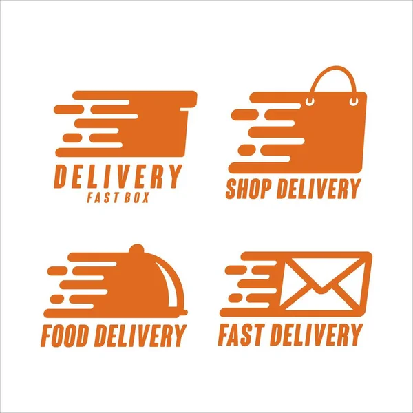 Entrega Rápida Tienda Alimentos Vector Logos — Vector de stock