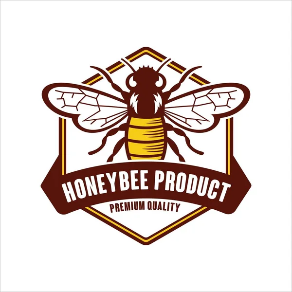 Honigbiene Produkt Premium Qualität Logo — Stockvektor