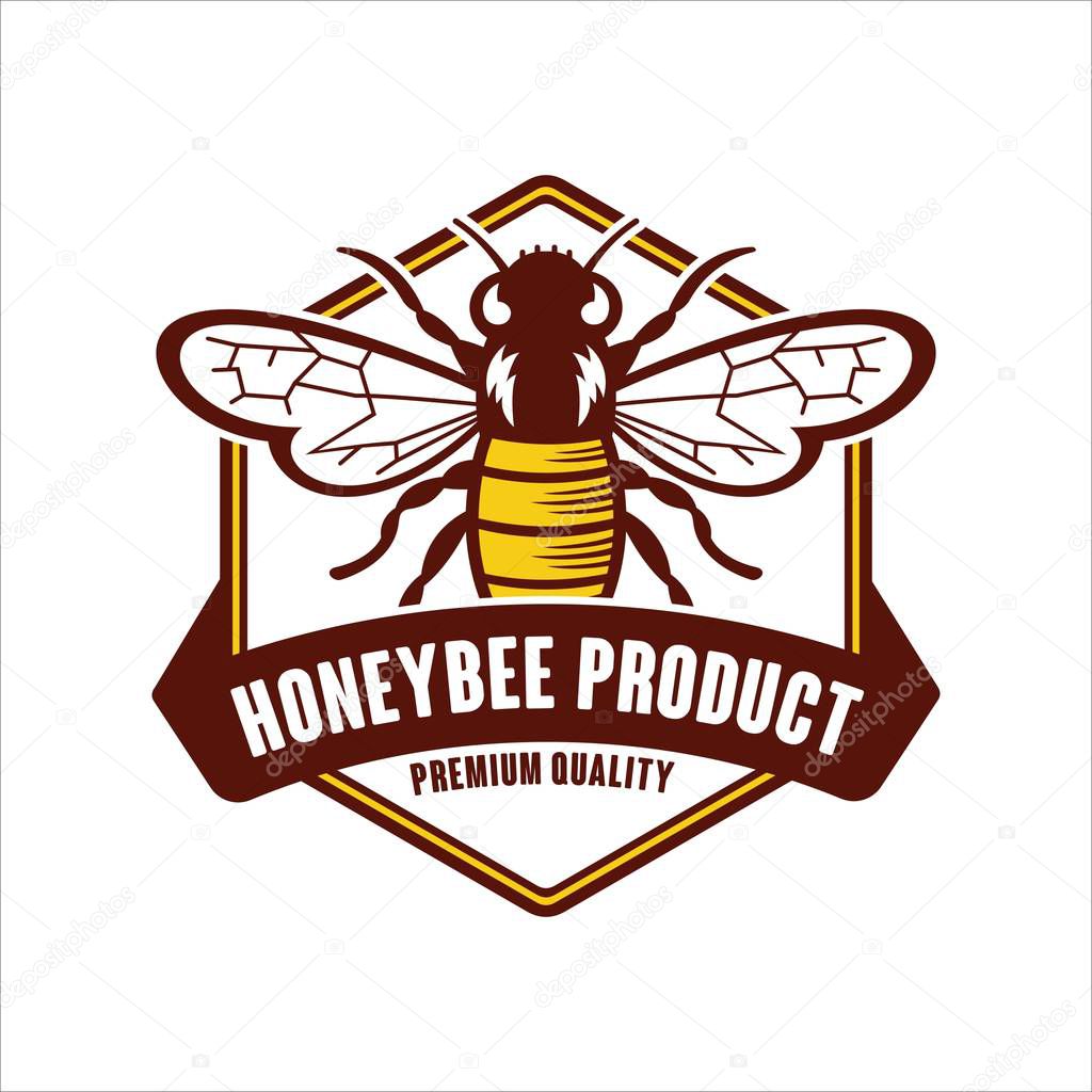 Honeybee product premium quality logo