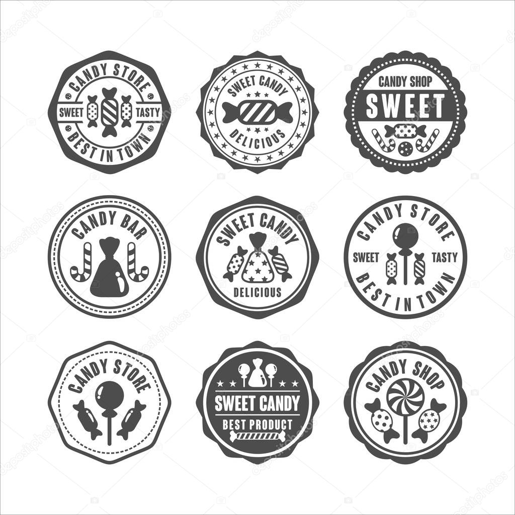 Badge stamps candy shop collection