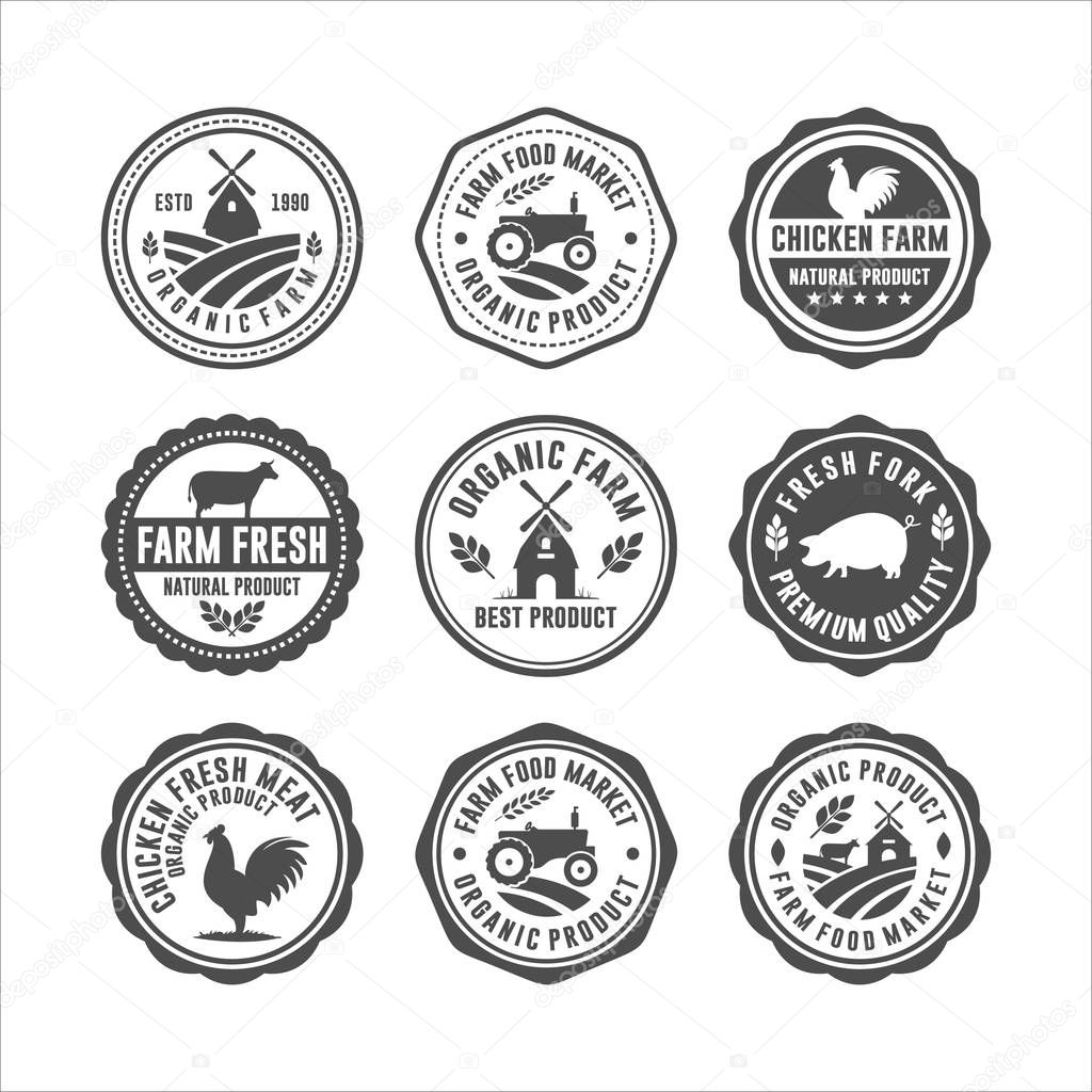 Farm Fresh Badge Stamps Logos