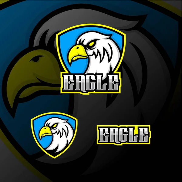 Logotipo Juego Esport Cabeza Águila — Archivo Imágenes Vectoriales