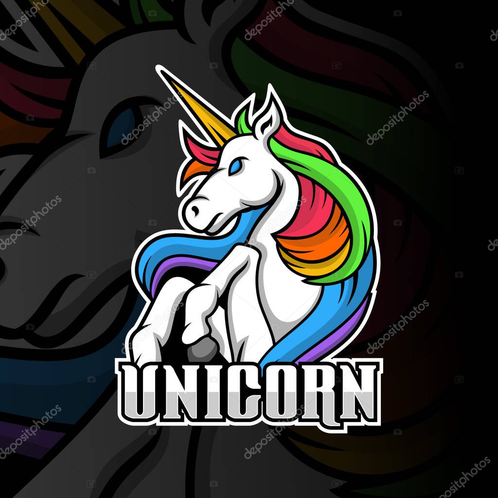 Unicorn Esport logo gaming template