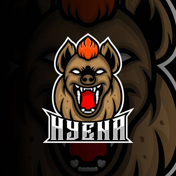 Logo Hyena Mascot Esport Gaming — Archivo Imágenes Vectoriales