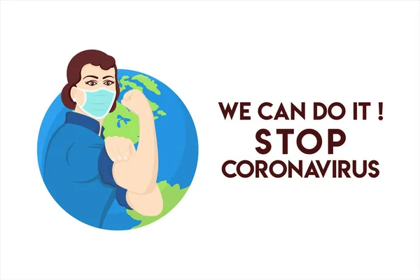 Coronavirüs Motivasyonunu Durdur Yapabiliriz — Stok Vektör