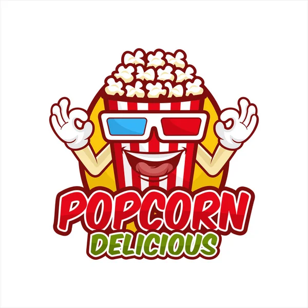 Popcorn Köstliche Vektor Design Illustration — Stockvektor