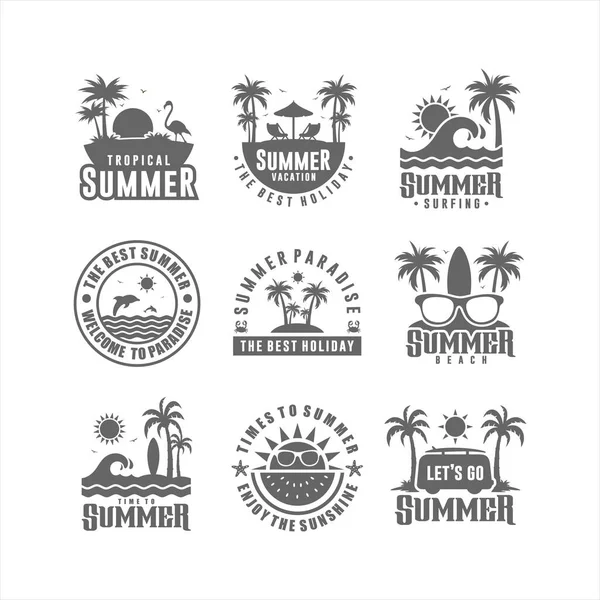 Badge Summer Design Logo Kollektion — Stockvektor