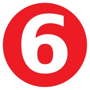 6 Numaralı Büyük Kırmızı Nokta Harfleri ve Sayıları