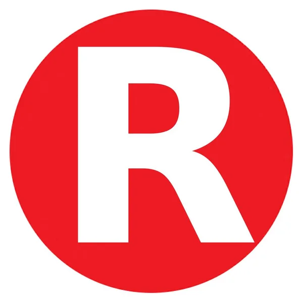 The Letter R Big Red Dot Letters and Numbers — Stock Photo, Image