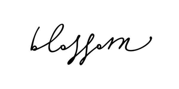 Kwiat - słowo pisane ręcznie, liternictwo kaligraficzne — Wektor stockowy