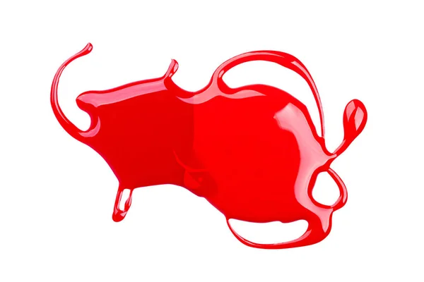 Mischen von zwei Schattierungen roten Nagellacks. — Stockfoto