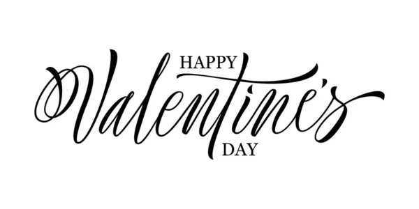 Hand belettering gelukkige Valentijnsdag, inkt borstel inscriptie — Stockvector