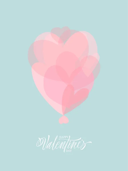 Beautiful valentines day card with hearts — Stock Vector