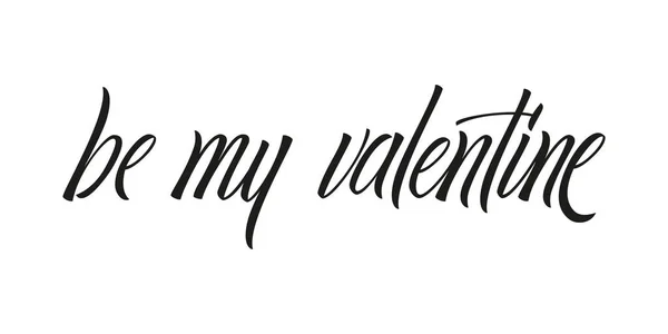 Be my valentine - italic font, wyrażenie gratulacje — Wektor stockowy