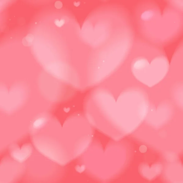 Romantique doux fond flou avec des cœurs — Image vectorielle
