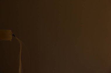 Solan bir mumun fotoğrafı. Güzel duman..