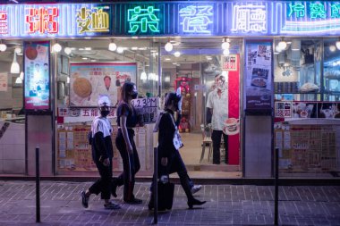 Hong Kong, Hong Kong - 31 Ekim 2019: Cadılar Bayramı gecesi Central Hong Kong 'da ayaklanma ve protesto