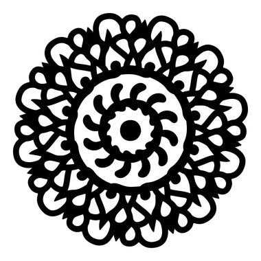 Mandala çizgisi siyah beyaz. Kalıp mandala 'yı güzelleştiriyor. Şablon tasarım arka planı.