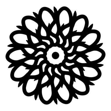 Mandala çizgisi siyah beyaz. Kalıp mandala 'yı güzelleştiriyor. Şablon tasarım arka planı.