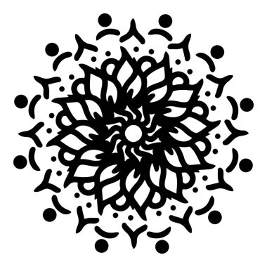 Mandala çizgisi siyah beyaz. Kalıp mandala 'yı güzelleştiriyor. Şablon tasarım arka planı.
