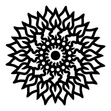 Mandala çizgisi siyah beyaz. Kalıp mandala 'yı güzelleştiriyor. Şablon tasarım arka planı.