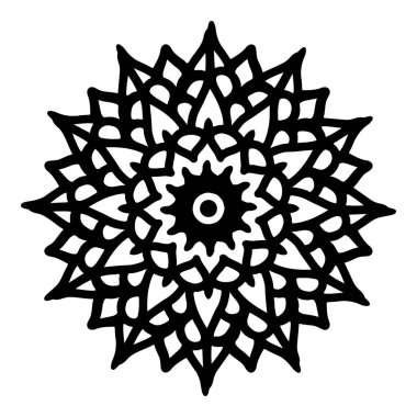Mandala çizgisi siyah beyaz. Kalıp mandala 'yı güzelleştiriyor. Şablon tasarım arka planı.