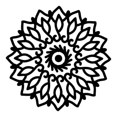 Mandala yuvarlak desenli vintage. Karalama kabilesinin logosu. Kına içeride.