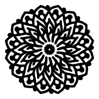 Mandala yuvarlak desenli vintage. Karalama kabilesinin logosu. Kına içeride.