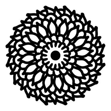 Mandala yuvarlak desenli vintage. Karalama kabilesinin logosu. Kına içeride.