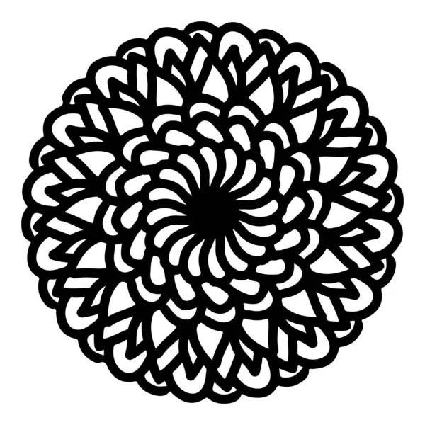 Мандала круглой картины винтажные. логотип с каракулями племени. hena in — стоковый вектор