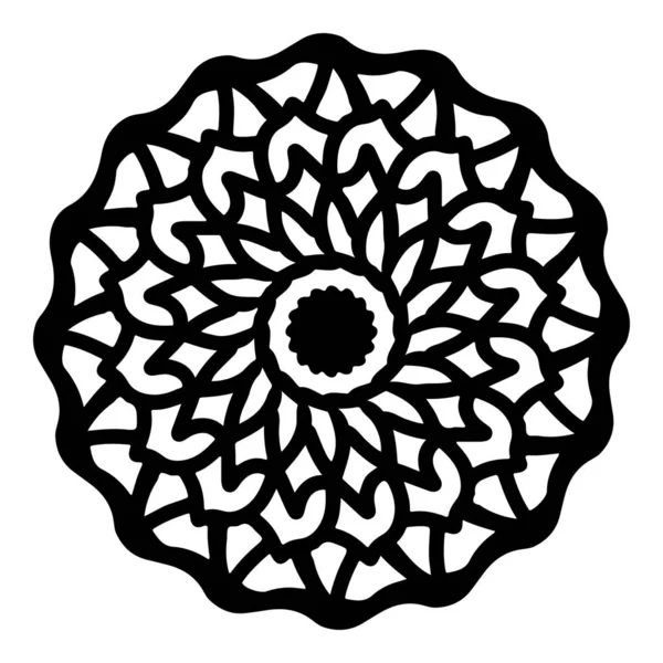 Mandala patrón redondo vintage. logo con doodle tribal. henna en — Archivo Imágenes Vectoriales