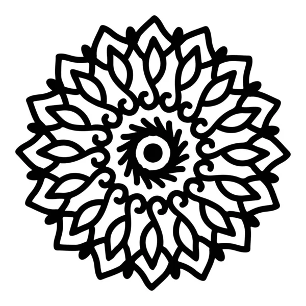 Mandala padrão redondo vintage. logotipo com doodle tribal. hena em — Vetor de Stock
