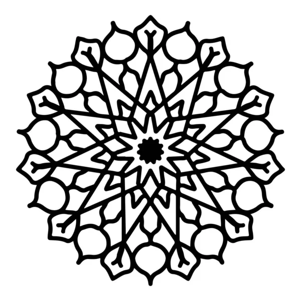 Mandala kulatý vzor vintage. logo s čmáranicovým kmenem. henna in — Stockový vektor