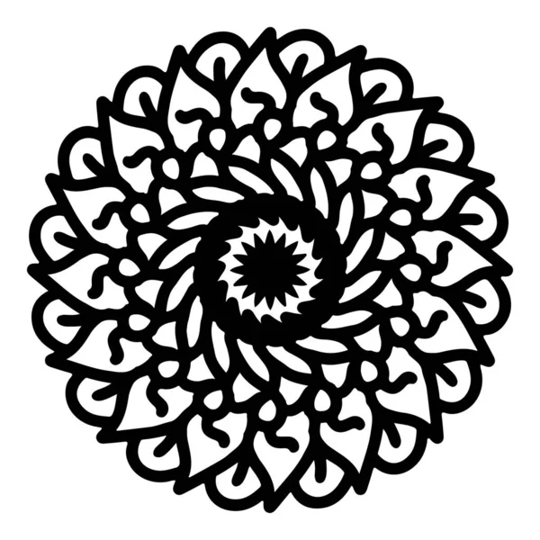 Mandala kulatý vzor vintage. logo s čmáranicovým kmenem. henna in Stock Vektory