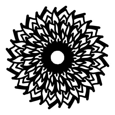 Mandala yuvarlak desenli vintage. Karalama kabilesinin logosu. Kına içeride.