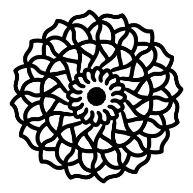 Mandala yuvarlak desenli vintage. Karalama kabilesinin logosu. Kına içeride.