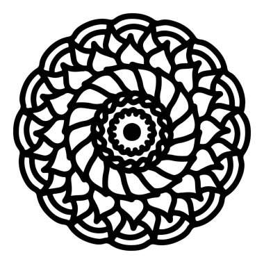 Mandala yuvarlak desenli vintage. Karalama kabilesinin logosu. Kına içeride.