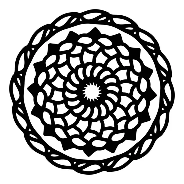 Mandala yuvarlak desenli vintage. Karalama kabilesinin logosu. Kına içeride.