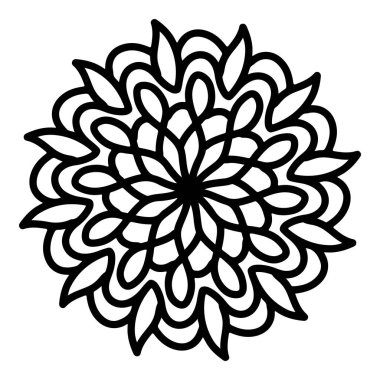 Mandala yuvarlak desenli vintage. Karalama kabilesinin logosu. Kına içeride.