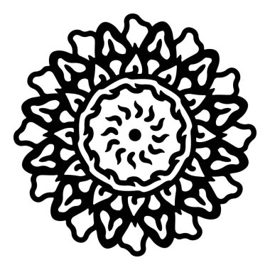 Mandala yuvarlak desenli vintage. Karalama kabilesinin logosu. Kına içeride.