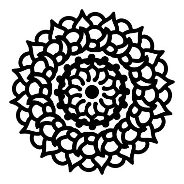 Mandala yuvarlak desenli vintage. Karalama kabilesinin logosu. Kına içeride.