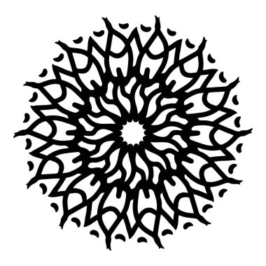 Mandala yuvarlak desenli vintage. Karalama kabilesinin logosu. Kına içeride.