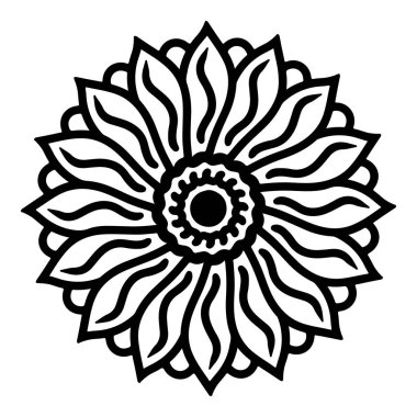 Mandala yuvarlak desenli vintage. Karalama kabilesinin logosu. Kına içeride.