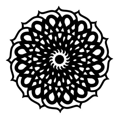Mandala yuvarlak desenli vintage. Karalama kabilesinin logosu. Kına içeride.