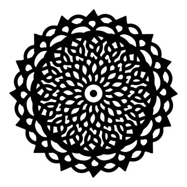 Mandala yuvarlak desenli vintage. Karalama kabilesinin logosu. Kına içeride.