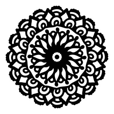 Mandala yuvarlak desenli vintage. Karalama kabilesinin logosu. Kına içeride.
