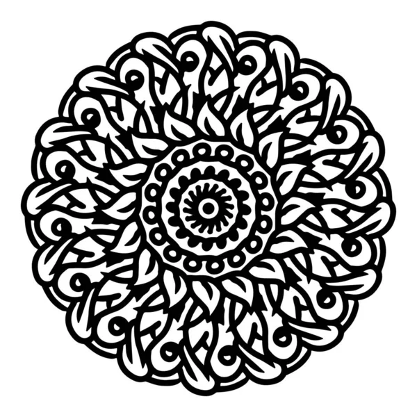 Mandala rund årgang. logo med doodle-stamme. henna i – stockvektor